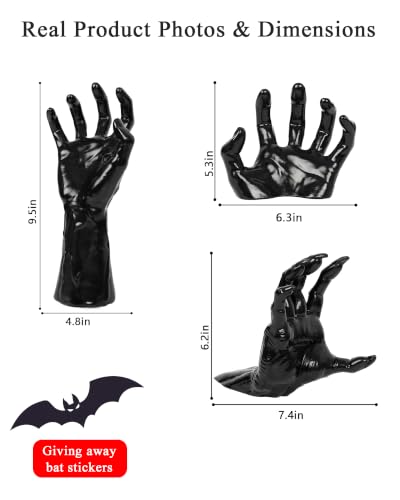 Halloween Creepy Reaching Hands Wall Decor with Candles - Haunted House Gothic Theme