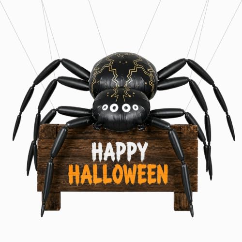 10FT Giant Spider Balloon Halloween Decoration with Posable Legs - Spooky Party Decor