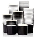 Black Paper Ice Cream Cups - 11 Oz Disposable Dessert Bowls 100-Count
