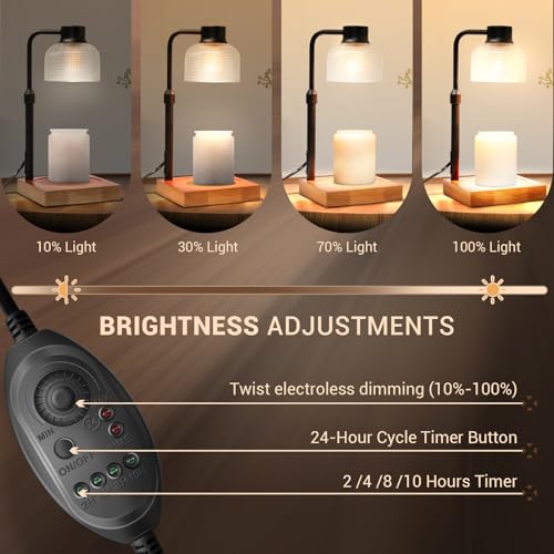 Candle Warmer Lamp with Timer - Brown, Safe Flameless Wax Warmer for Home and Gift