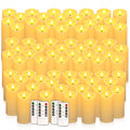 72 Pack Flameless Flickering LED Candles Outdoor Waterproof Ivory Set - 3 Sizes
