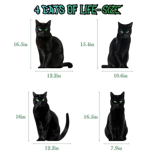 Large Black Cat Halloween Window Clings - 6 Sheets Indoor Decor