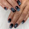 Halloween Press On Nails Medium Square Black Gray Ombre Bare Tree Style92