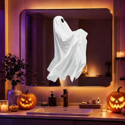 Halloween Ghost Window Clings Set - Large Static Stickers for Windows & Mirrors