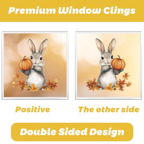 Fall Window Clings Set - Scarecrow & Autumn Decorations, Reusable Static Stickers