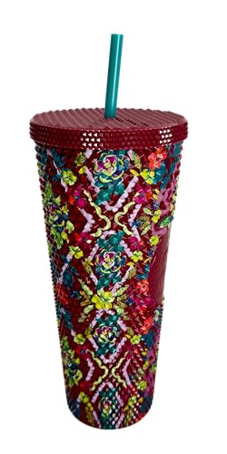 Starbucks Fall 2025 Floral Bling 24oz Reusable Cold Cup with Straw - Limited Edition