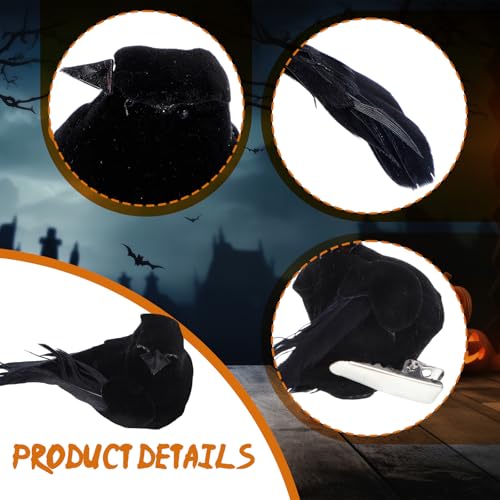 Halloween Tree & Bird Decoration Set with LED Lights - Black, 13 Pieces