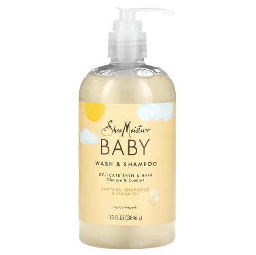 SheaMoisture Baby Wash & Shampoo - Nourishing Raw Shea & Chamomile Formula | 13 oz, Gold