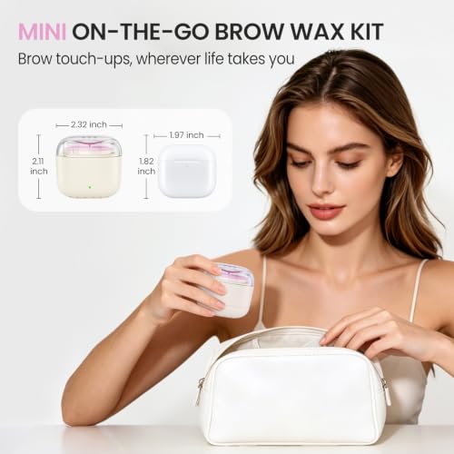 Unisex Unscented Eyebrow Wax Kit for Women - No Strips Needed, Travel Size