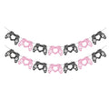 Halloween Skeleton Heart Banner Pink & Black Gothic Party Decor Set - Spooky Garland for Gothic Weddings and Bachelorette Parties