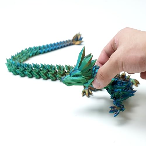 20-Inch 3D Printed Crystal Dragon Figurine - Fantasy Home Decor Gift