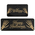 Halloween Kitchen Rug Set of 2 Welcome 1 Non Slip Floor Mats - Pumpkin Ghost