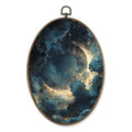 Moon Oval Wall Art Decor - Celestial Canvas Hanging for Home & Bedroom - Variation: Moon