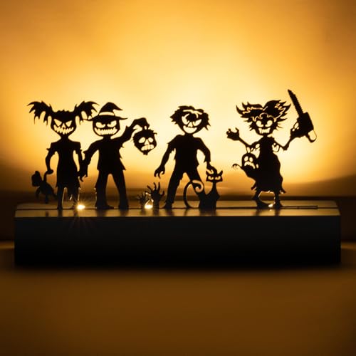 Halloween Table Decor Kid Silhouette LED Lights - Haunted Indoor Christmas Party