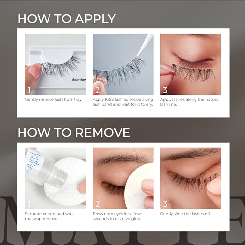 False Eyelashes 1 Pair Matte Sheer 16mm Reusable Lash Clusters - Natural Look