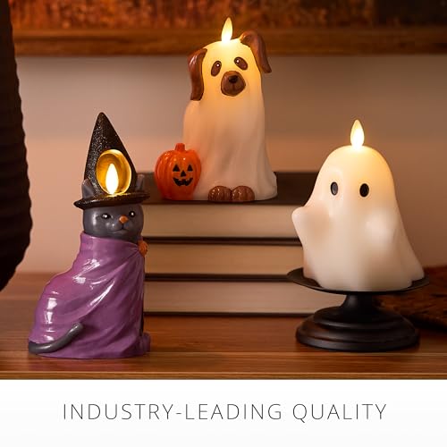 Flameless Flickering Moving Flame Halloween Cat Candle - Witch Cat Variation