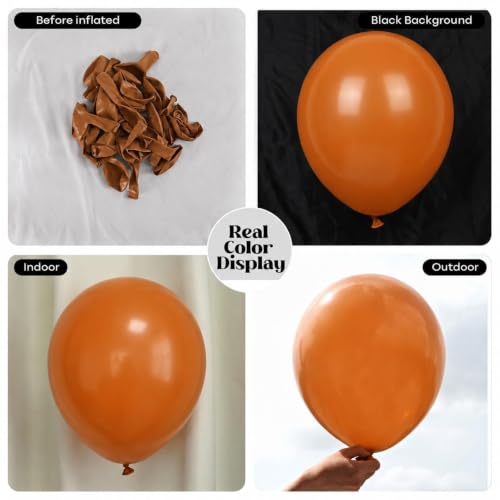 Burnt Orange & Brown Fall Balloons Set - Orange & Copper Decorations - Variation of Orange Brown