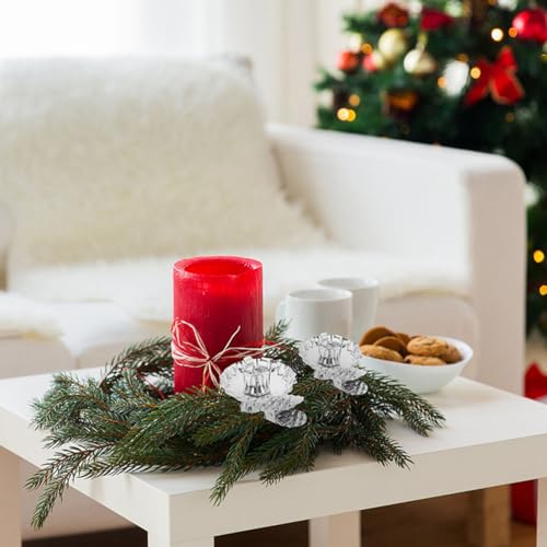 Christmas Tree Candle Holder Clips Set - Gold & Silver Decorative Candle Stands for Holiday Decor