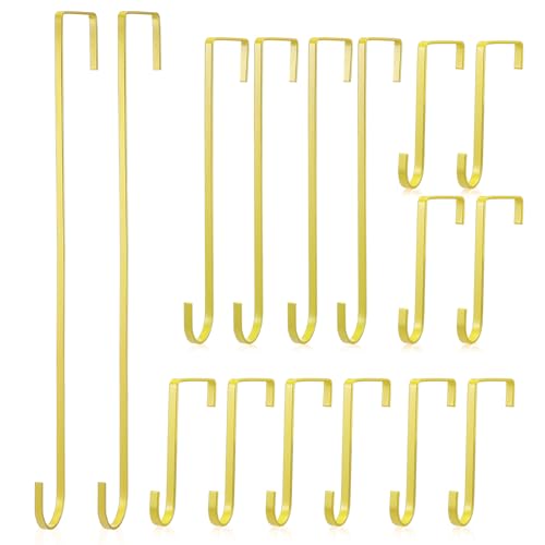 Over Door Hooks Set - Champagne Gold, 16 Pcs Wreath Hangers & Hooks