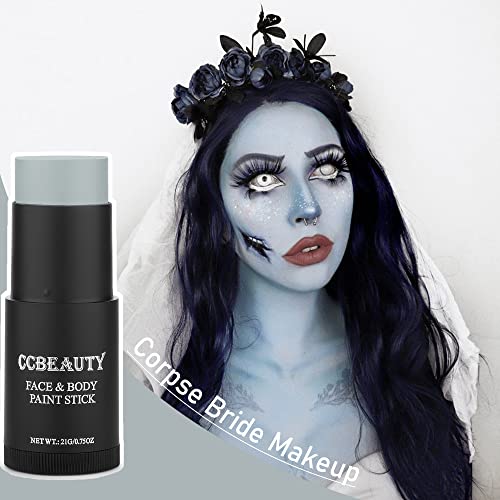 Light Grey Face Paint Stick - Full Coverage SFX Makeup for Halloween Cosplay
