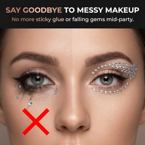 Eye Liner Crystal Face Gems 3-Pack - Festival Costume Accessories NO1
