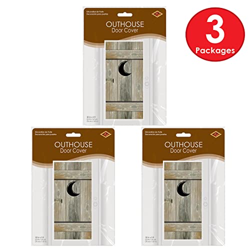 Rustic Desert 3-Piece Western Outhouse Door Covers for Cowboy Party Decorations - Indoor & Outdoor