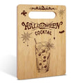 Halloween Cocktail Bamboo Cutting Board with Decorative Print - Holiday Kitchen Gift - Variation: Halloween Cocktail
