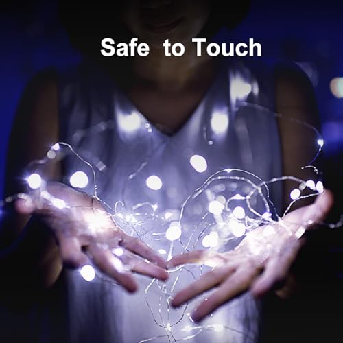 White Battery Operated Fairy String Lights 6 Pack - Waterproof 7ft LED with Remote