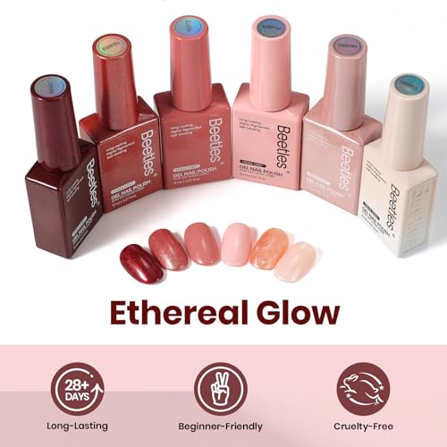 Beetles 22 Pcs HEMA-Free Gel Nail Kit with UV Light - Ethereal Glow