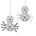 Halloween Spider-Shaped Disco Ball Ornament with Silver Silk Thread - Party & Home Decor