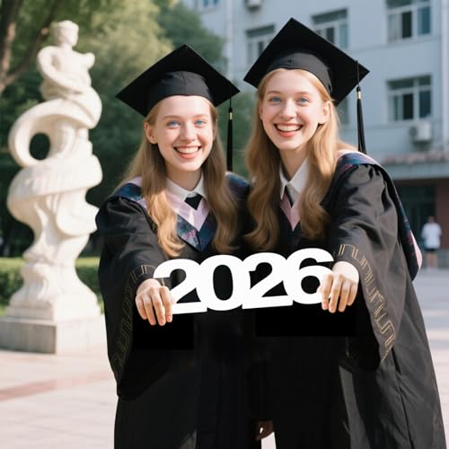 2026 Graduation Sign - White Number Decor for Party & Table Centerpiece