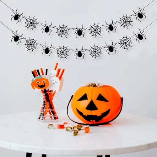 Halloween Spiderweb Banner Party Decorations Outdoor Indoor Garland - Reusable