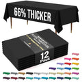Disposable Black Plastic Tablecloth 54x108 Inch 12 Pack Thicker Premium Cover