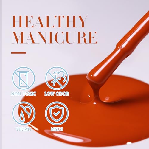 Gel Polish 15ML Pumpkin Orange - Same Color, Sheer, Soak Off, Long-Lasting Manicure