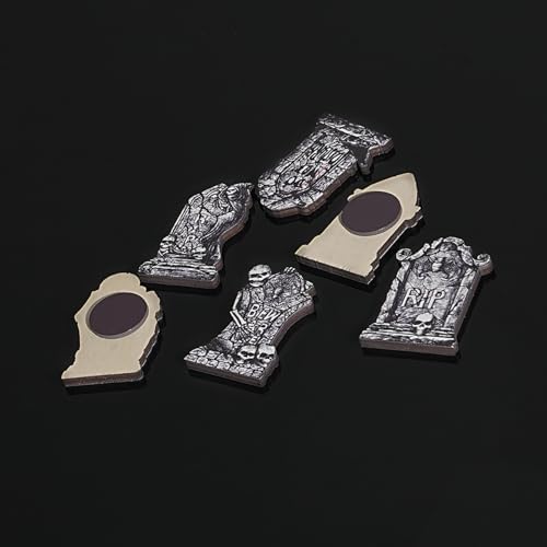 Halloween Fridge Magnets Set - Wooden Skeleton Tombstone & Witch Decor, Style 5