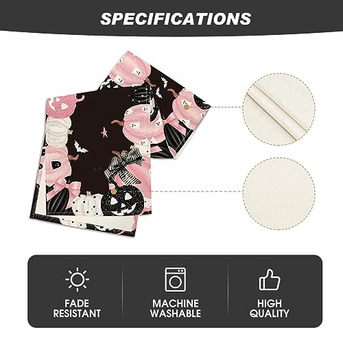 Halloween Table Runner 13x72 Inch Black Pink Polyester Home Party Decor - Variation of THIS listing