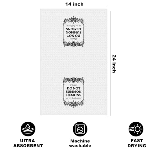 Halloween Hand Towels for Bathroom - Humor Waffle Absorbent Microfiber Towel - Variation: Multi 1754