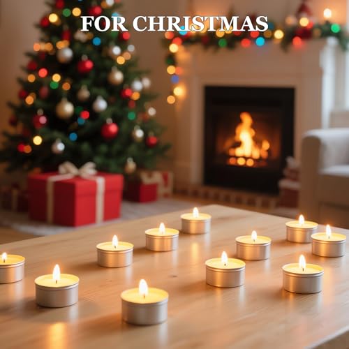 Multicolor Tealight Candles 25 Pack - Smokeless 4-Hour Burn, DIY Decor