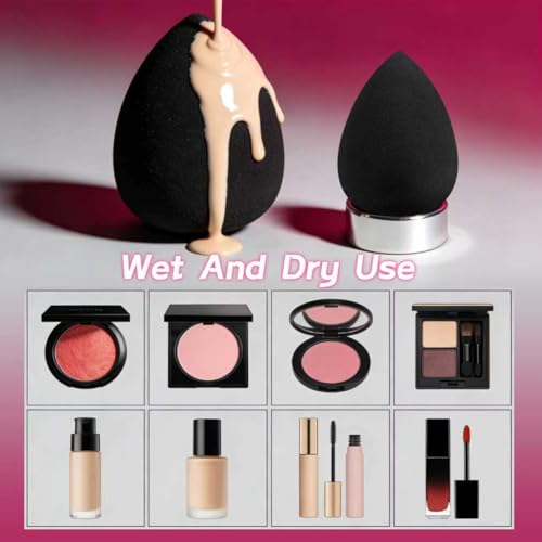 15 Pcs Black Makeup Sponge Set - Latex-Free Reusable Blenders for Wet & Dry Use - Variation of THIS listing