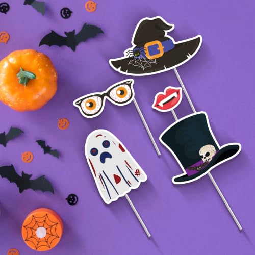 25PCS Halloween Photo Booth Props Kit for Spooky Party Decorations