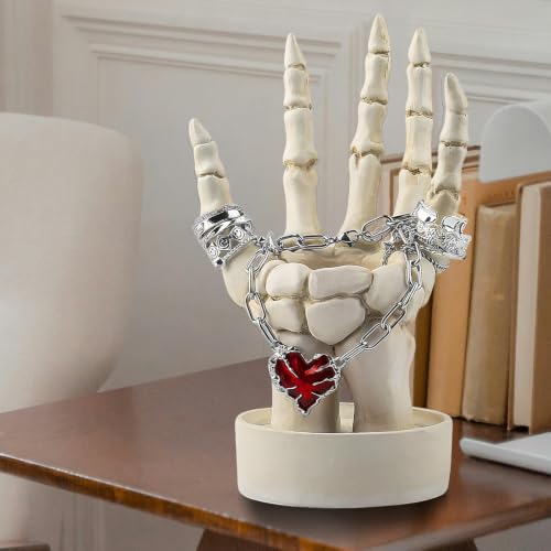 Halloween Skeleton Hand Ring Holder Tealight Candle Decor - White Left Hand Variation of THIS listing