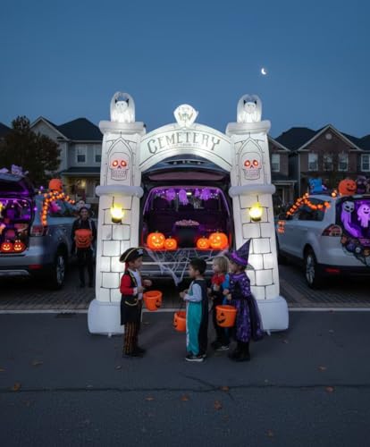 Halloween Inflatable Ghost Car Decoration Kit - 7.4FT Trunk or Treat, Outdoor Haunted House, SUV Garage Door Decor - Variation: Ghost