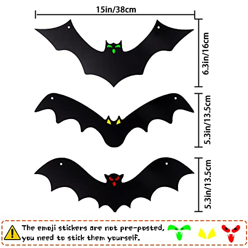 12PCS Halloween Hanging Bats with Glowing Eyes Outdoor Yard Decor