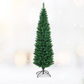 7FT Slim Christmas Tree with Metal Stand - Indoor & Outdoor PVC Decoration