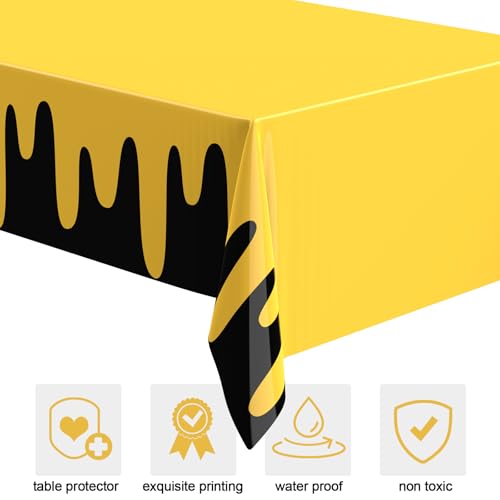 Dark Yellow 3-Pack Waterproof Rectangle Tablecloths - Birthday Party Supplies