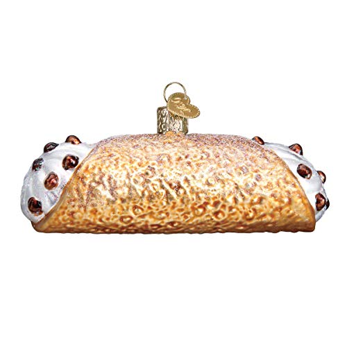 Glass Blown Christmas Ornament - Cannoli Dessert Holiday Decoration