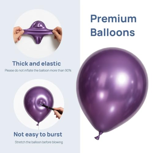 Black and Metallic Purple Balloon Garland Kit - Galactic Themed Party Decorations