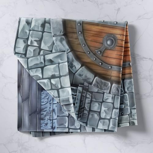 Castle Walls Tapestry Medieval Wall Hanging - Knight Room Decor, Small Variation