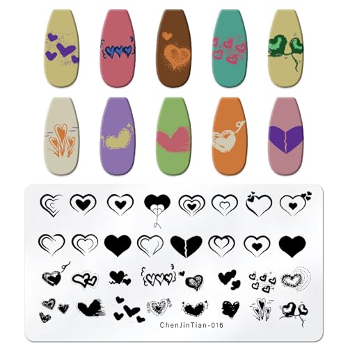 Nail Stamping Kit 4pc Heart Lace Plate & Dotting Tools - Style B