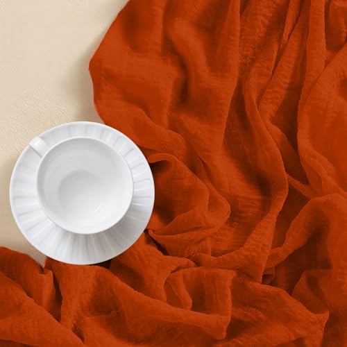 Terracotta 10ft Table Runner Set - Rustic Cheesecloth Wedding & Holiday Decor